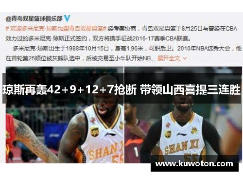 琼斯再轰42+9+12+7抢断 带领山西喜提三连胜